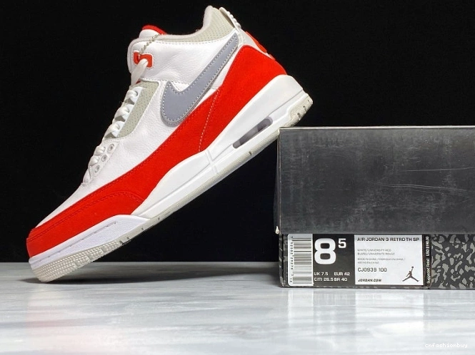 Air CJ0939-100 Red Retro Tinker Jordan 3 University White 0713